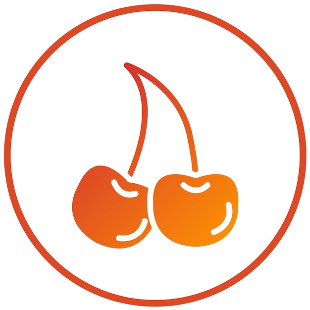 Diseño vectorial Estilo de icono de cereza