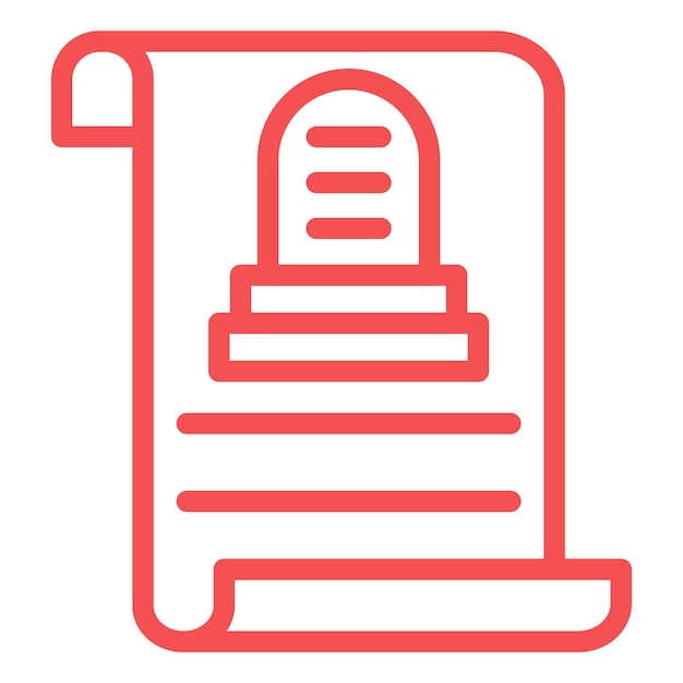 Diseño vectorial Estilo del icono del certificado de defunción