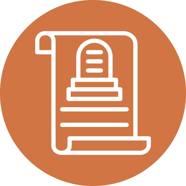 Diseño vectorial Estilo del icono del certificado de defunción