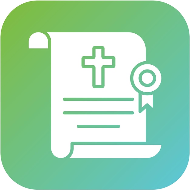 Diseño vectorial Estilo del icono del certificado de defunción