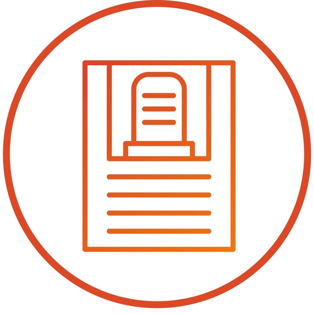 Diseño vectorial Estilo del icono del certificado de defunción