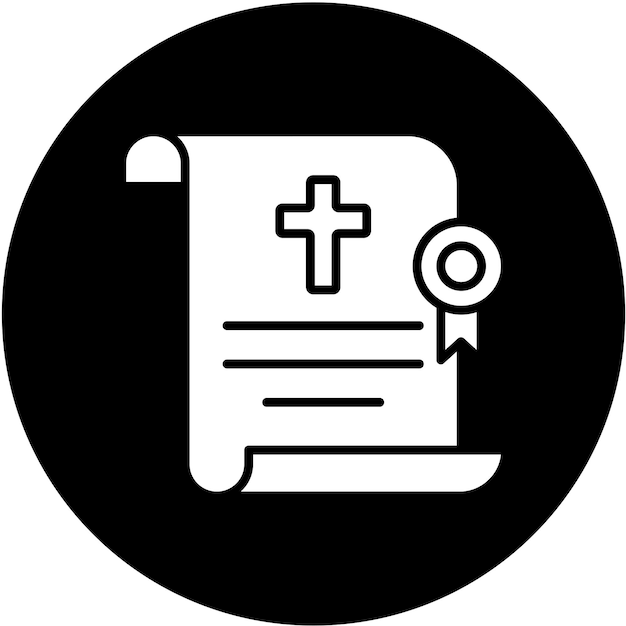 Diseño vectorial Estilo del icono del certificado de defunción