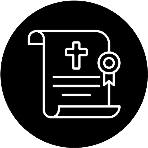 Diseño vectorial Estilo del icono del certificado de defunción
