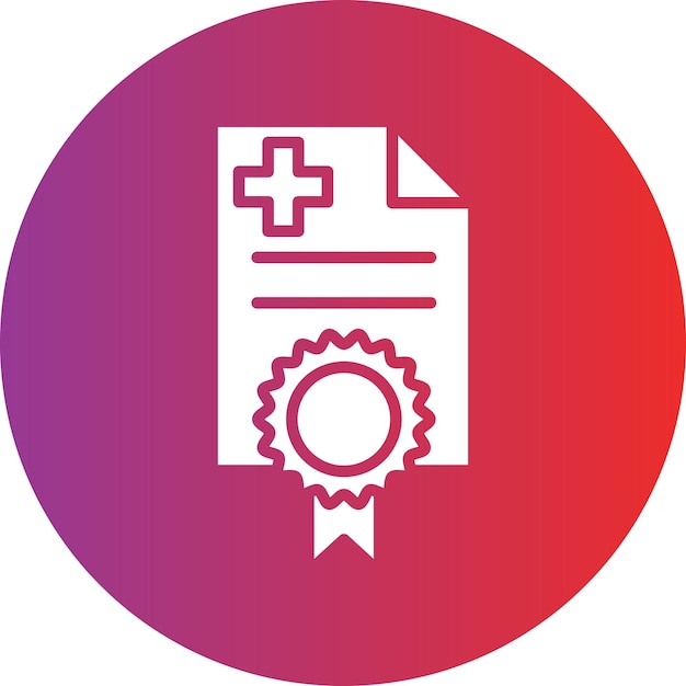 Vector diseño vectorial estilo del icono del certificado médico