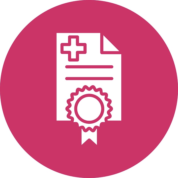 Vector diseño vectorial estilo del icono del certificado médico