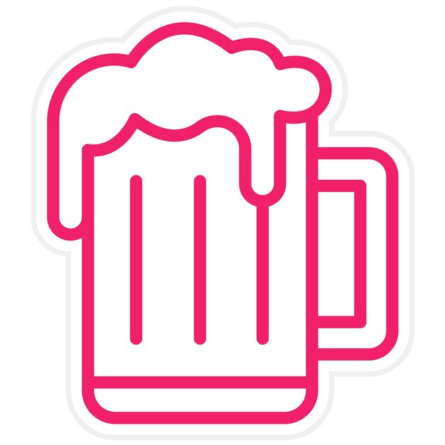 Diseño vectorial del estilo del icono de la cerveza