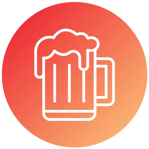 Diseño vectorial del estilo del icono de la cerveza