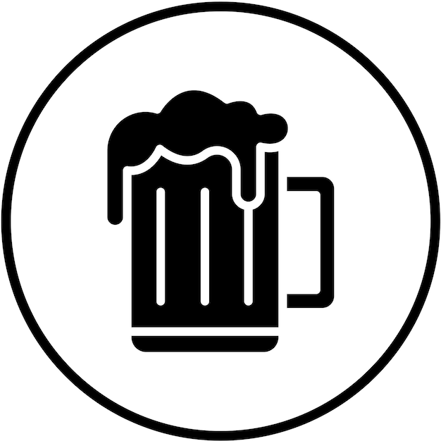 Diseño vectorial del estilo del icono de la cerveza