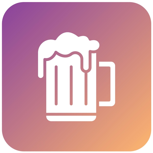 Diseño vectorial del estilo del icono de la cerveza