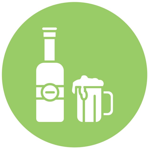 Diseño vectorial del estilo del icono de la cerveza