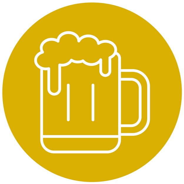 Diseño vectorial del estilo del icono de la cerveza