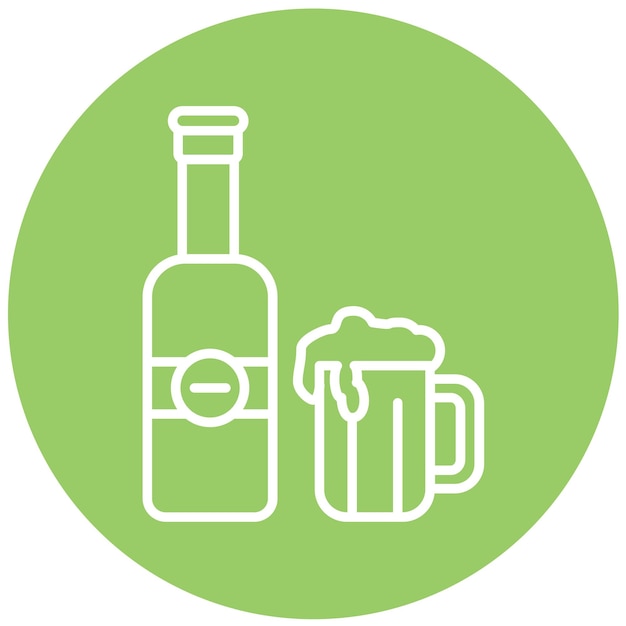 Diseño vectorial del estilo del icono de la cerveza