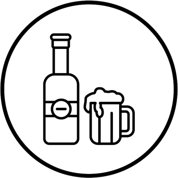 Diseño vectorial del estilo del icono de la cerveza
