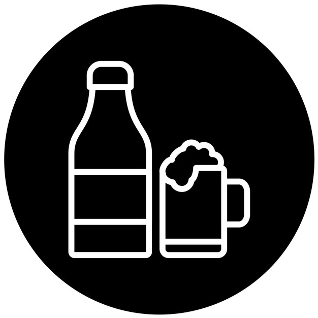 Diseño vectorial del estilo del icono de la cerveza