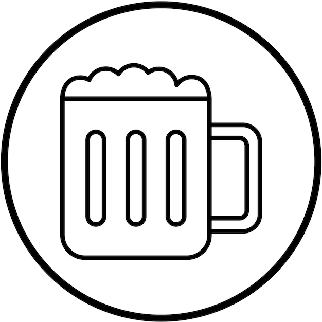 Diseño vectorial del estilo del icono de la cerveza