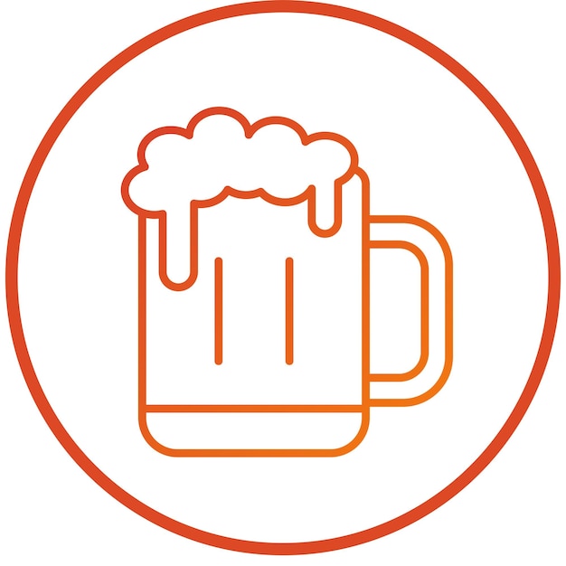 Diseño vectorial del estilo del icono de la cerveza