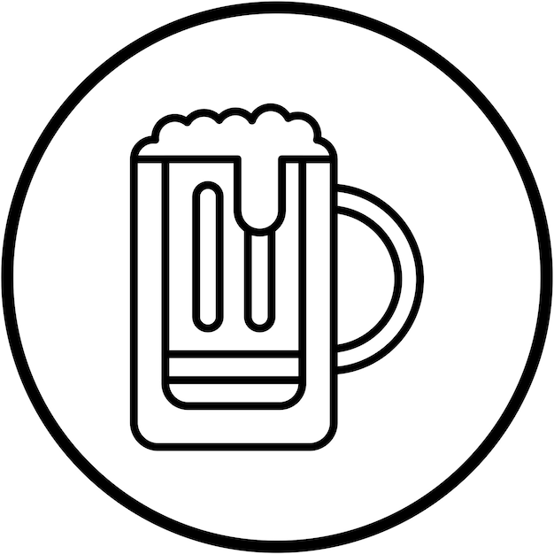 Diseño vectorial del estilo del icono de la cerveza