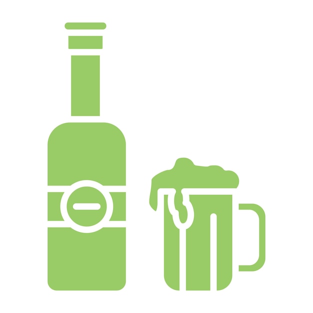 Diseño vectorial del estilo del icono de la cerveza