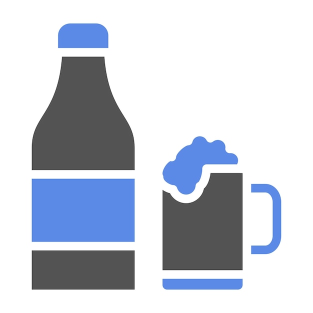 Diseño vectorial del estilo del icono de la cerveza