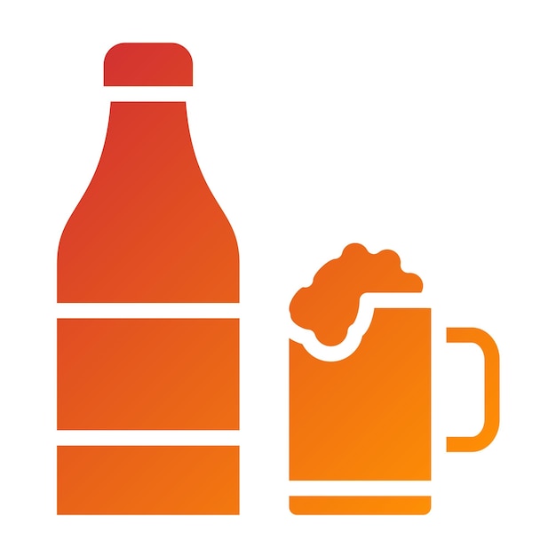 Diseño vectorial del estilo del icono de la cerveza
