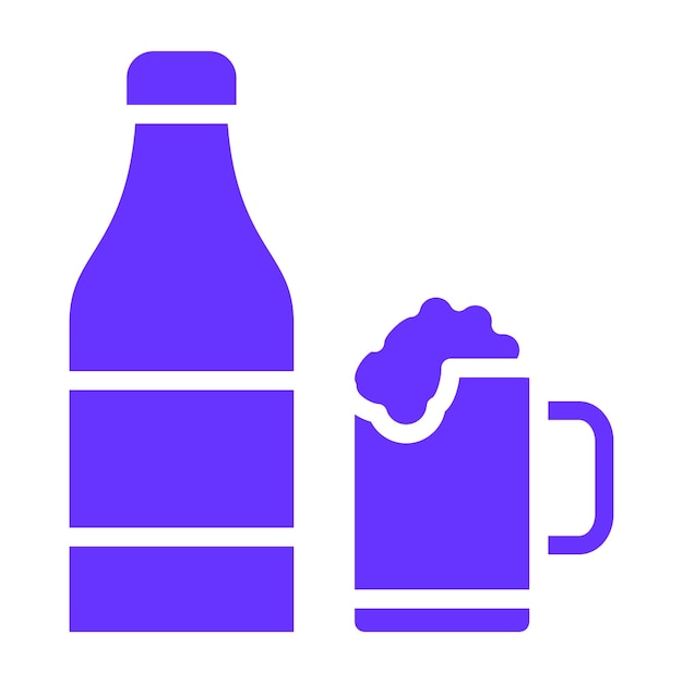 Diseño vectorial del estilo del icono de la cerveza