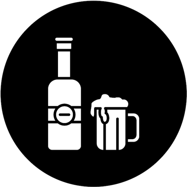 Diseño vectorial del estilo del icono de la cerveza