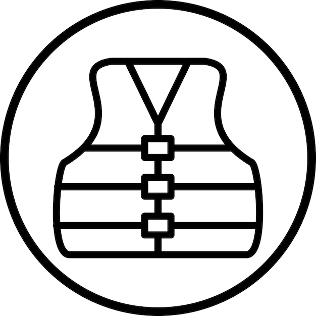 Diseño vectorial estilo icono de chaqueta de vida