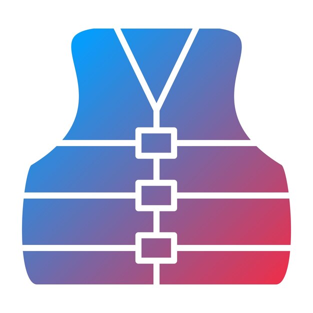 Diseño vectorial estilo icono de chaqueta de vida