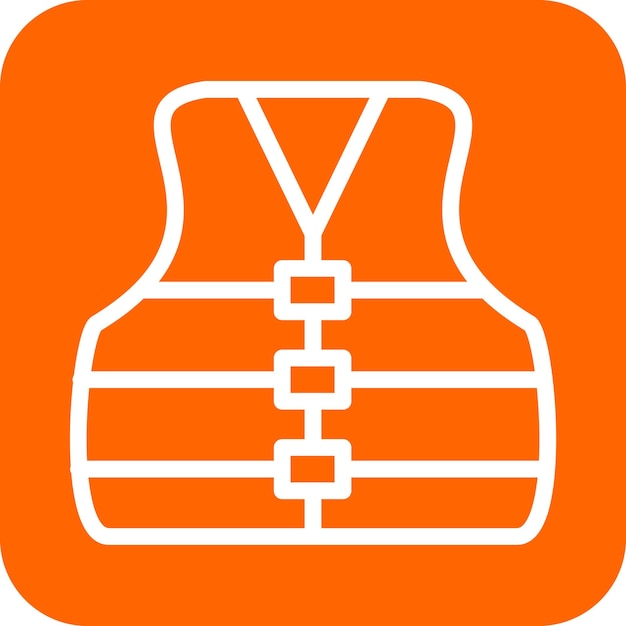 Diseño vectorial estilo icono de chaqueta de vida