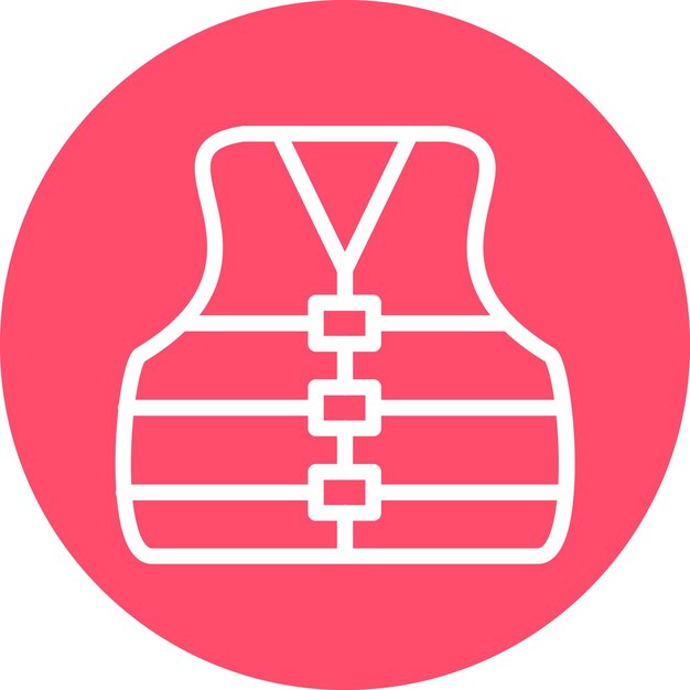 Diseño vectorial estilo icono de chaqueta de vida
