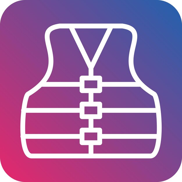Diseño vectorial estilo icono de chaqueta de vida