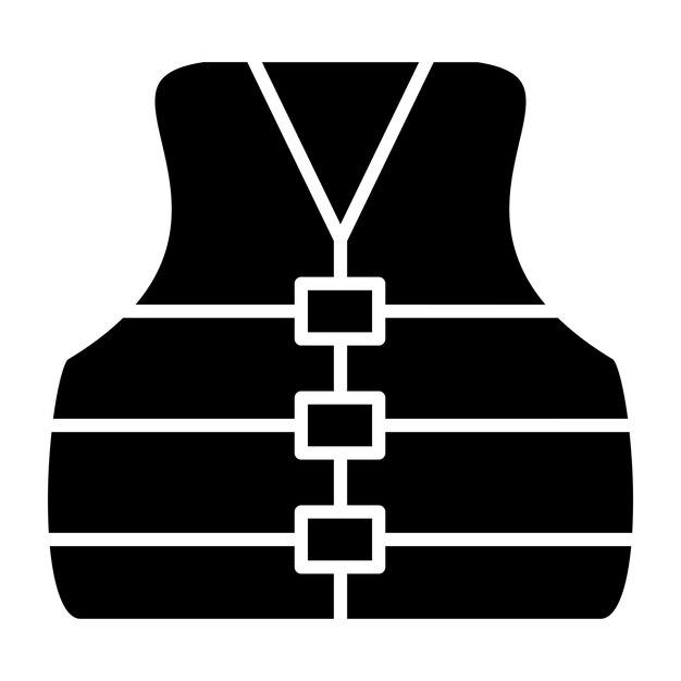 Diseño vectorial estilo icono de chaqueta de vida