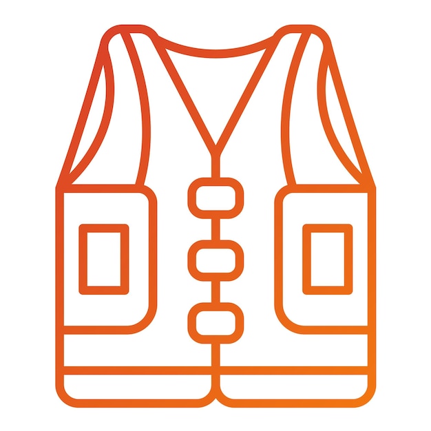 Diseño vectorial estilo icono de chaqueta de vida