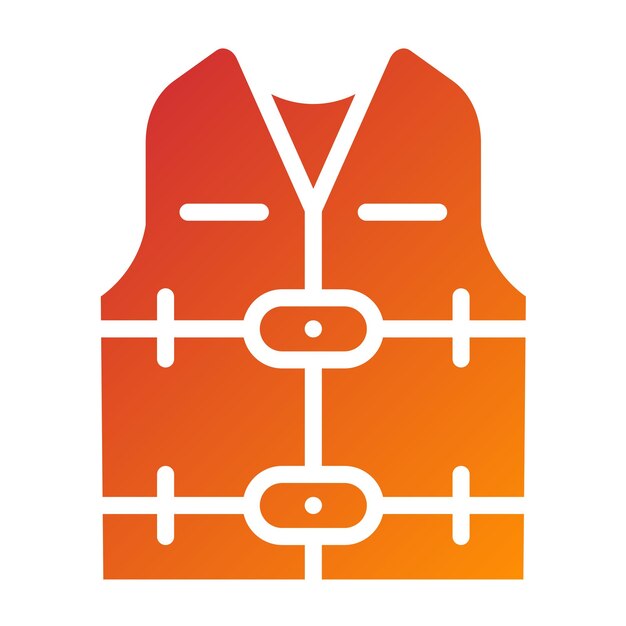 Diseño vectorial estilo icono de chaqueta de vida