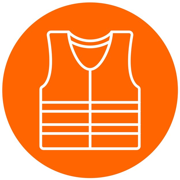 Diseño vectorial estilo icono de chaqueta de vida