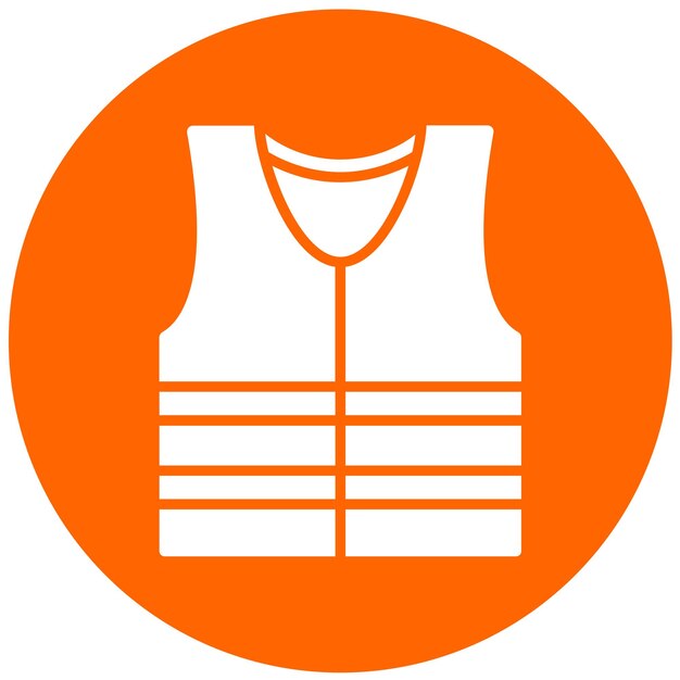 Diseño vectorial estilo icono de chaqueta de vida