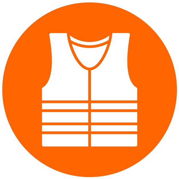 Diseño vectorial estilo icono de chaqueta de vida