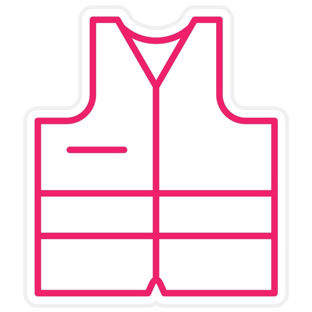 Diseño vectorial estilo icono de chaqueta de vida