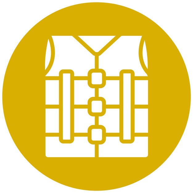 Diseño vectorial estilo icono de chaqueta de vida