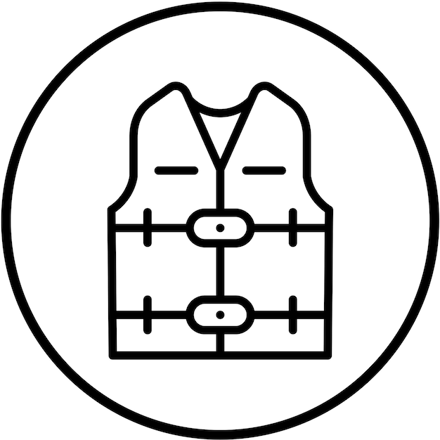 Diseño vectorial estilo icono de chaqueta de vida
