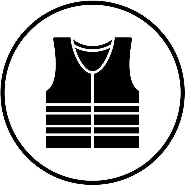 Diseño vectorial estilo icono de chaqueta de vida