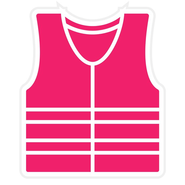 Diseño vectorial estilo icono de chaqueta de vida