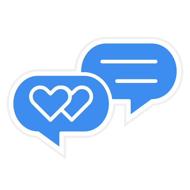 Diseño vectorial del estilo del icono del chat de bodas
