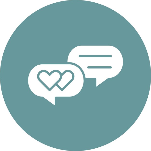 Diseño vectorial del estilo del icono del chat de bodas