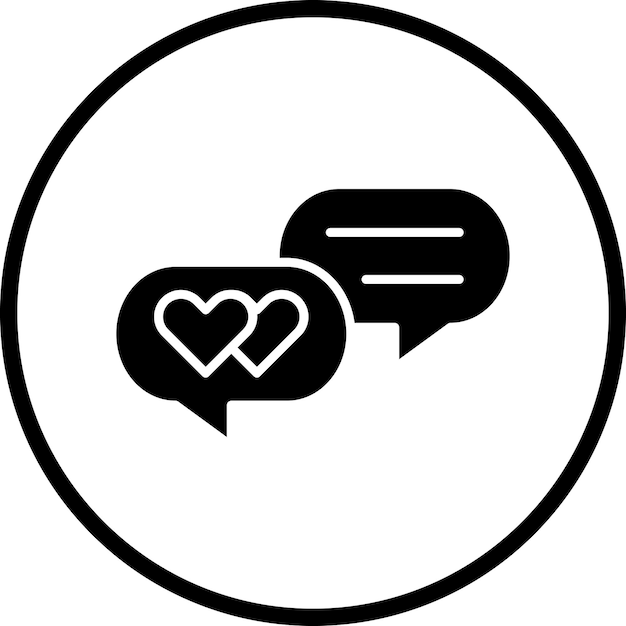 Diseño vectorial del estilo del icono del chat de bodas