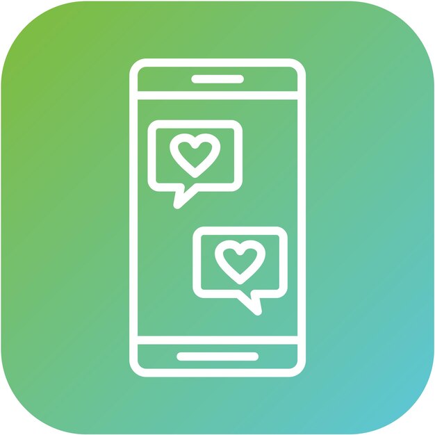 Diseño vectorial del estilo del icono del chat de bodas