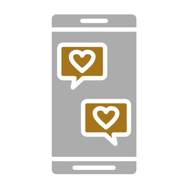 Diseño vectorial del estilo del icono del chat de bodas