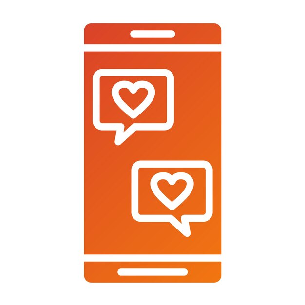 Diseño vectorial del estilo del icono del chat de bodas