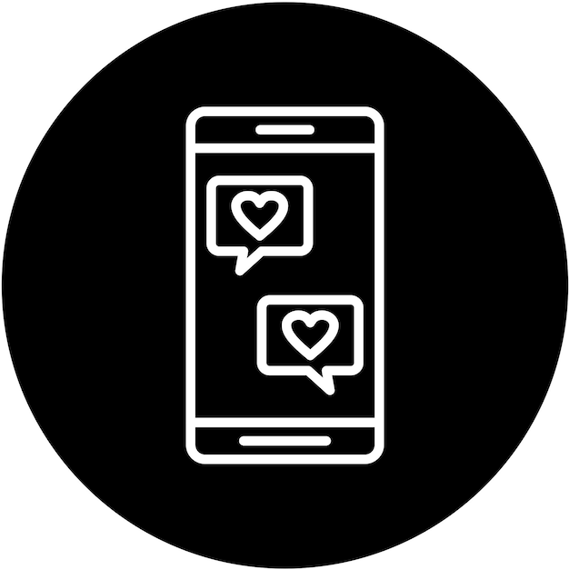 Diseño vectorial del estilo del icono del chat de bodas