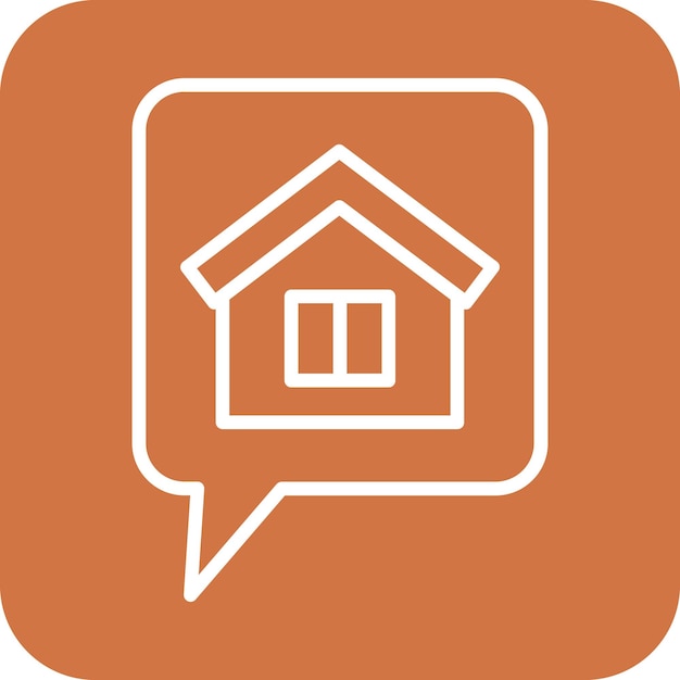 Diseño vectorial Estilo del icono de chat de la casa